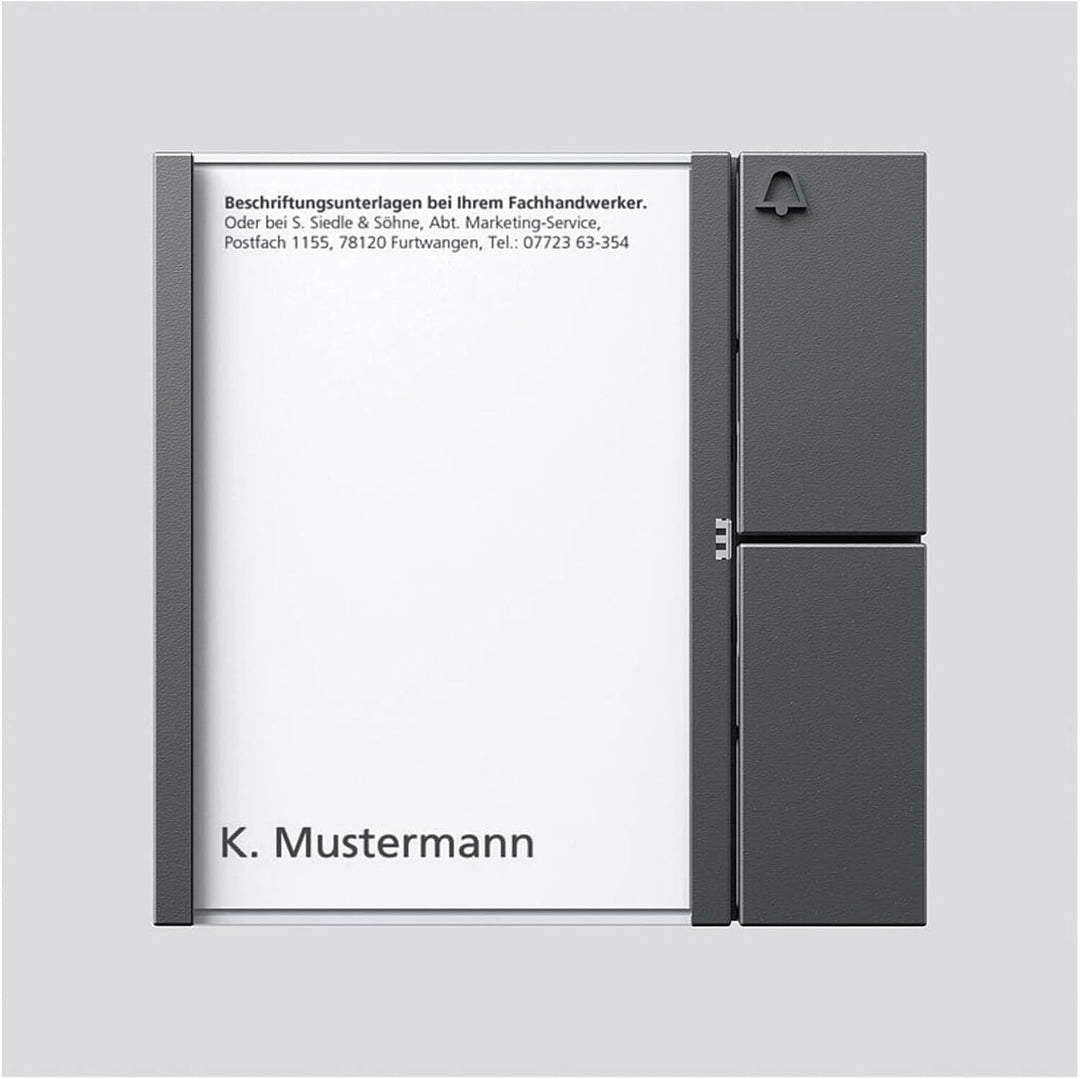 Siedle 4919381 Tastenmodul 1 Taste 1 und N-System, TM 612-1 Dg, dunkelgrau glimmer