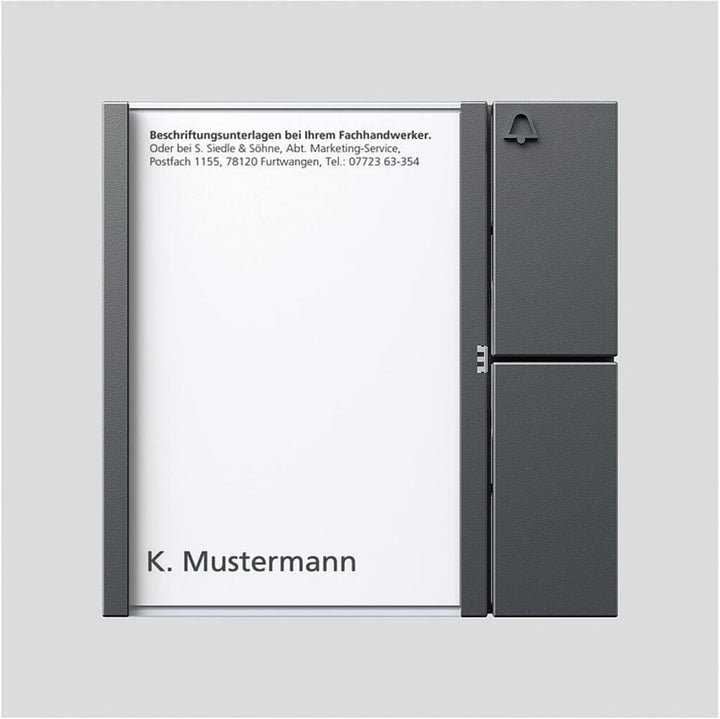 Siedle 4919381 Tastenmodul 1 Taste 1 und N-System, TM 612-1 Dg, dunkelgrau glimmer