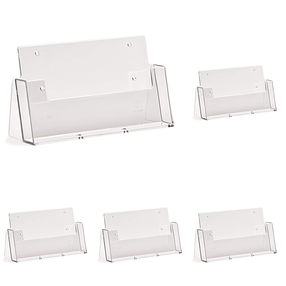 Taymar CLA5 Prospekthalter im DIN A5 Querformat optional für die Wandmontage , (Packung mit 5) DIN A