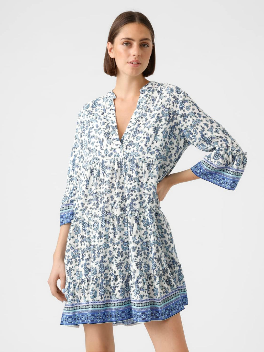 VERO MODA Damen Kleid XS Dazzling Blue/Aop:mira, XS Dazzling Blue/Aop:mira