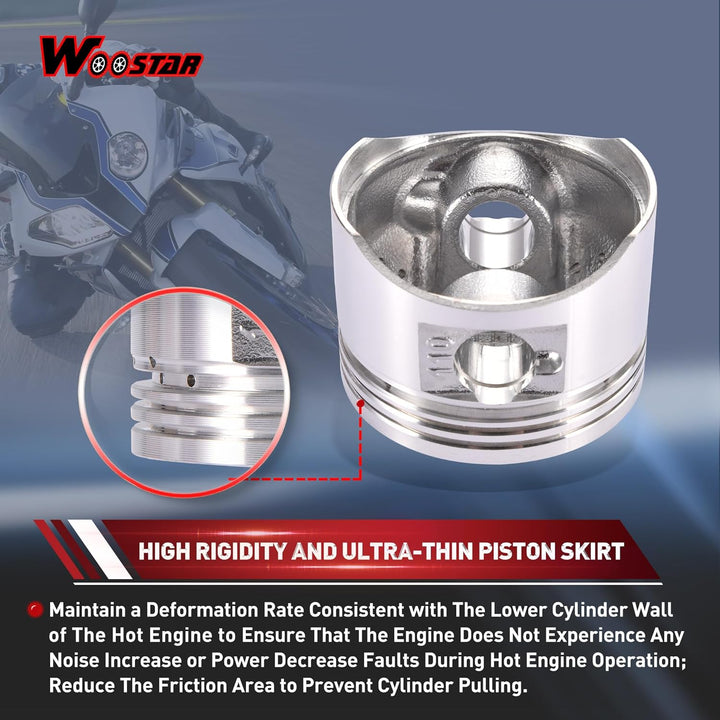 WOOSTAR 52.4mm Kolbenring Ersatz für 4 Takt 110ccm Chinesisch Taotao Coolster Motor ATV Go Kart Dirt