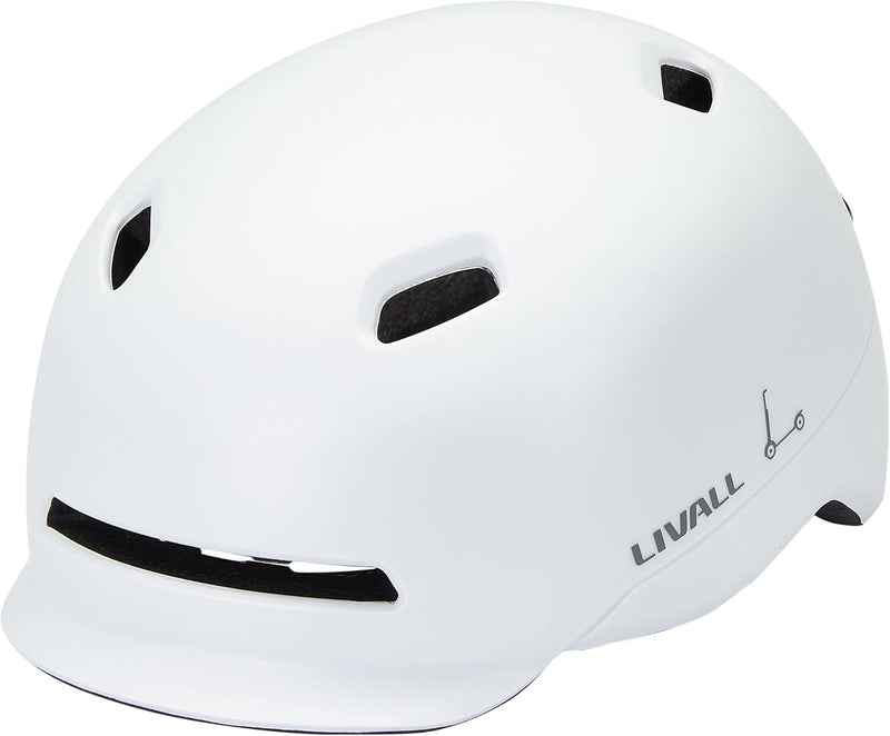 Livall Unisex – Erwachsene C20 Fahrradhelm 54-58cm Weiss, 54-58cm Weiss