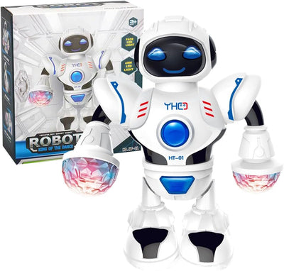 YATOSEEN Tanzroboter Spielzeug Geschenk für Kinder, mit Musik- und Discokugel, Bunten Lichtern, Robo