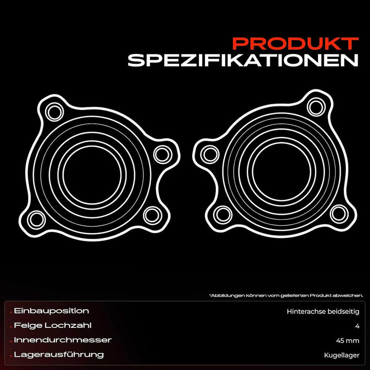 Frankberg 2x Radnabe Radlagersatz Hinterachse Kompatibel mit 5er E39 Stufenheck 2.0L-4.9L 1995-2003