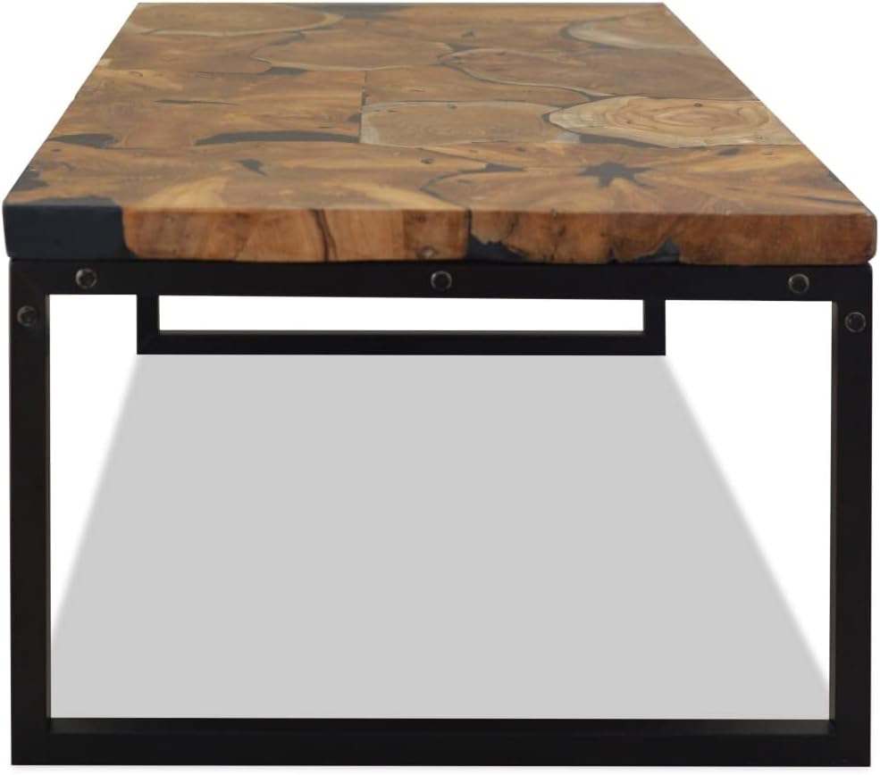 vidaXL Teak Couchtisch 110 cm Kaffeetisch Beistelltisch Holztisch Wohnzimmer