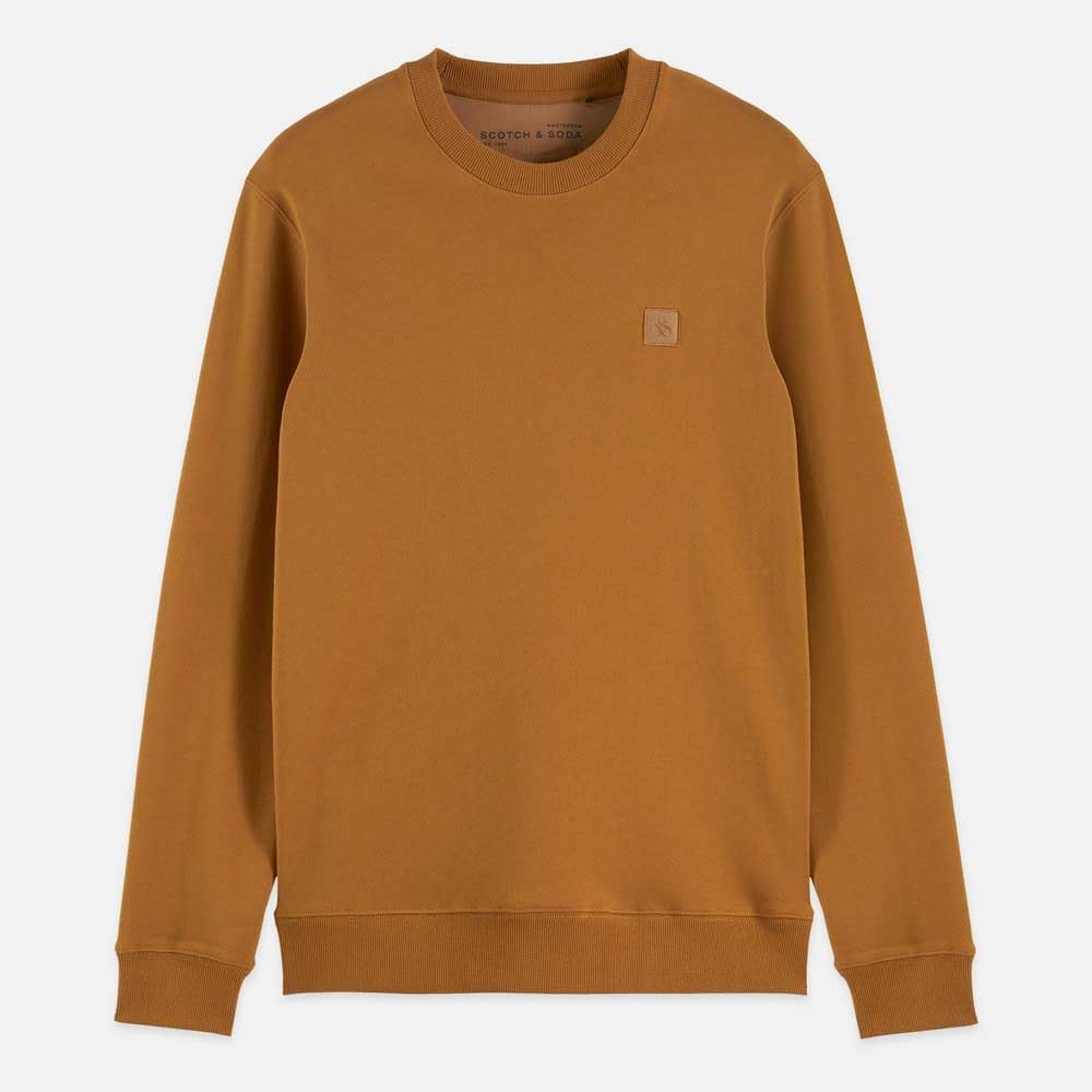 Scotch & Soda Herren Essential Badge Logo Crewneck Sweatshirt Sweatshirt S Cathay Spice, S Cathay Sp