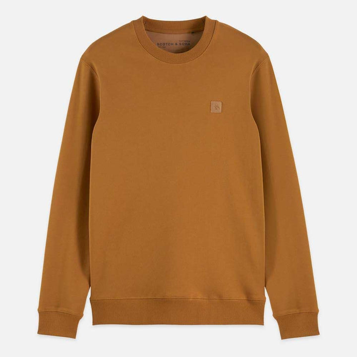 Scotch & Soda Herren Essential Badge Logo Crewneck Sweatshirt Sweatshirt S Cathay Spice, S Cathay Sp