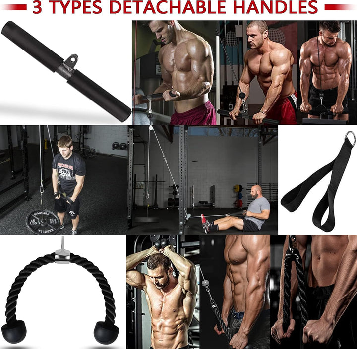 Favuit Kabelzug Fitness Kabel Latzug Unterarmtrainer Set, Gym Arm-Krafttraining Trizeps Seil Gewicht