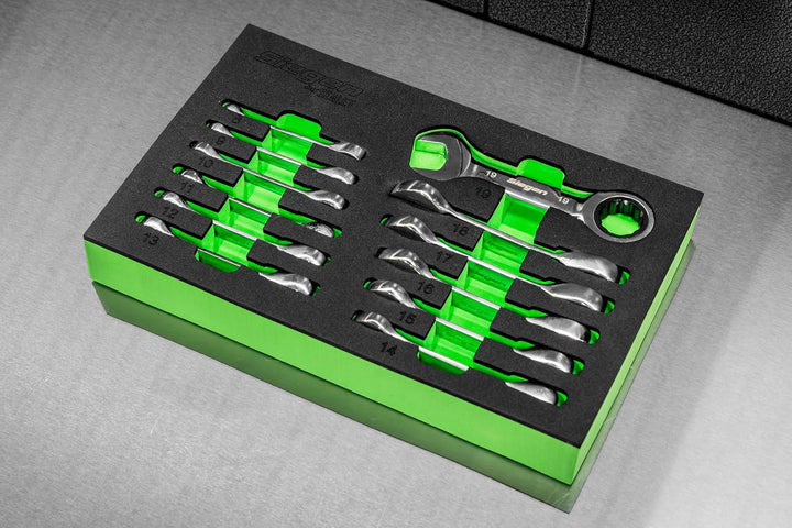 SEALEY Stubby Ratchet-Maulschlüssel-Satz 12er Metric