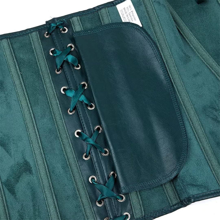 Josamogre Leder Korsett Top Damen Corsage Reissverschluss Sexy 5XL Army Green, 5XL Army Green