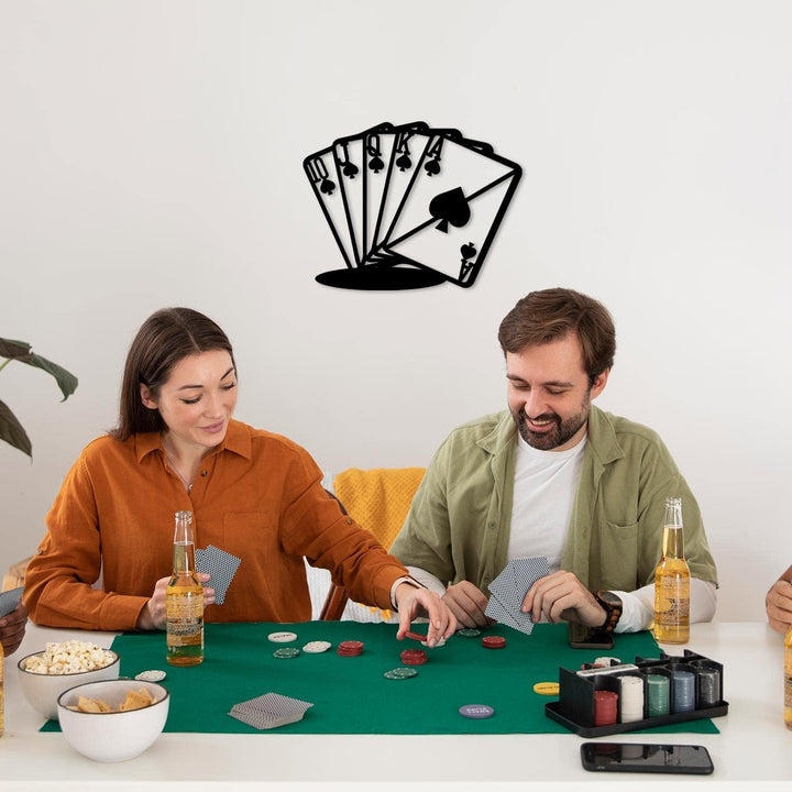 Namofactur Led Deko Wand Licht Poker Spielkarten - Geschenkideen Wohnung Familie Zimmer - Batteriebe