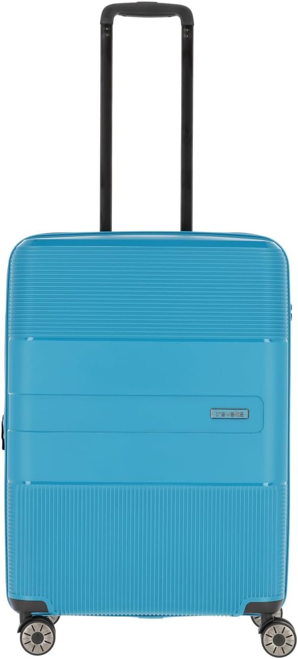 travelite 4-Rad Hartschalen Koffer mittelgross mit Dehnfalte + TSA Schloss, Gepäck Serie WAAL: Stabi