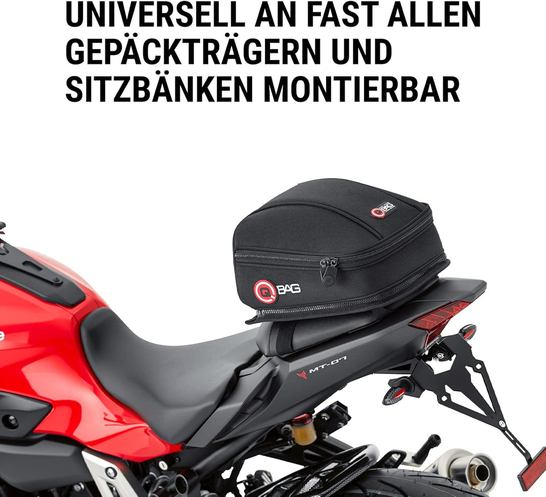 QBag Hecktasche 03 Motorradtasche, Motorradgepäck für Soziussitz/Gepäckträger, 5 Liter Stauraum, lei