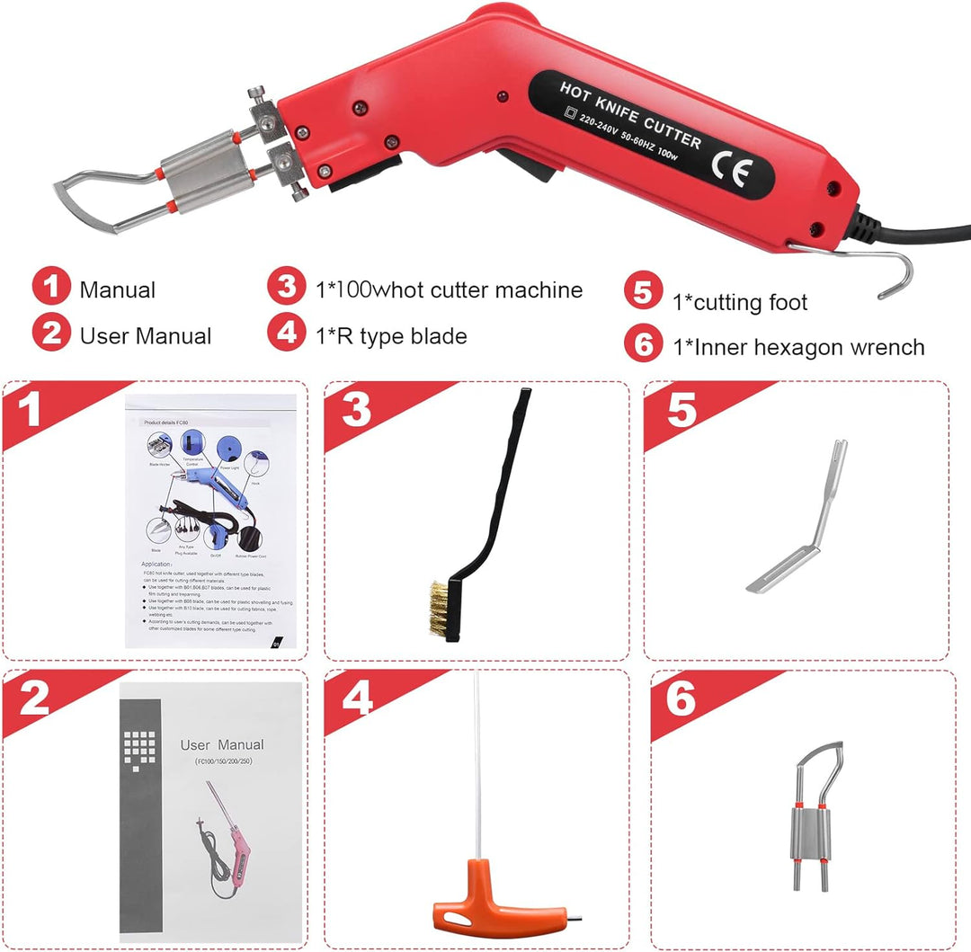 Yontwe Schaumstoffschneider, 100 W, 650 ℃ elektrisches heisses Messer, Werkzeugset zum Schneiden von