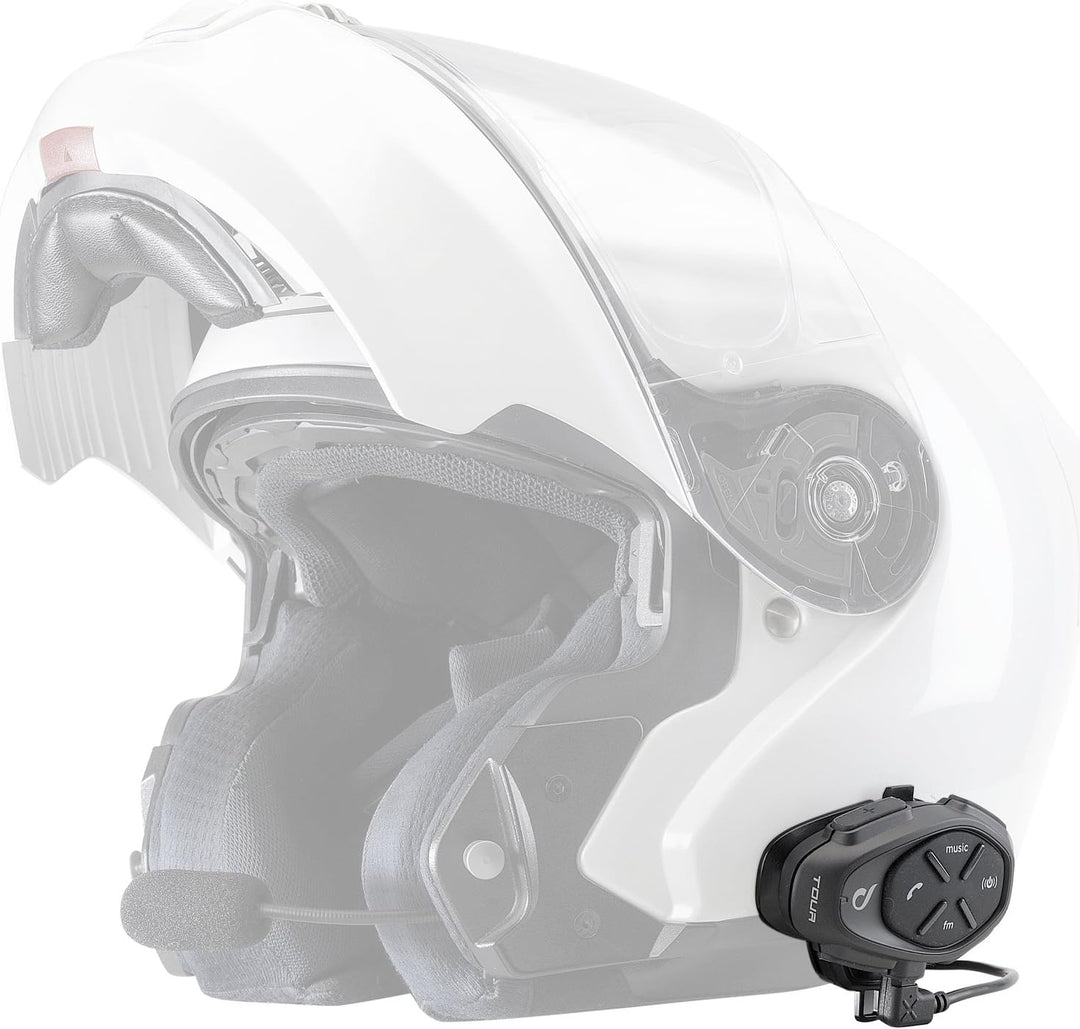 INTERPHONE Tour - Einzelpack - Bluetooth-Kommunikationssystem für Motorräder - Bis zu 4 Reiters, 1,5