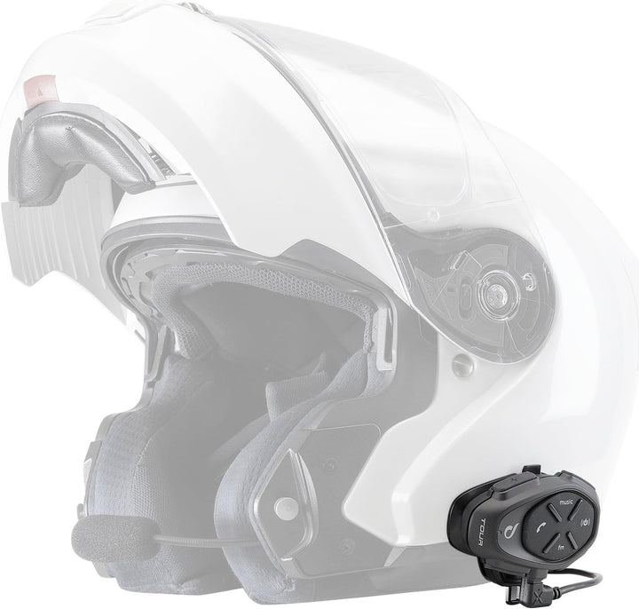 INTERPHONE Tour - Einzelpack - Bluetooth-Kommunikationssystem für Motorräder - Bis zu 4 Reiters, 1,5