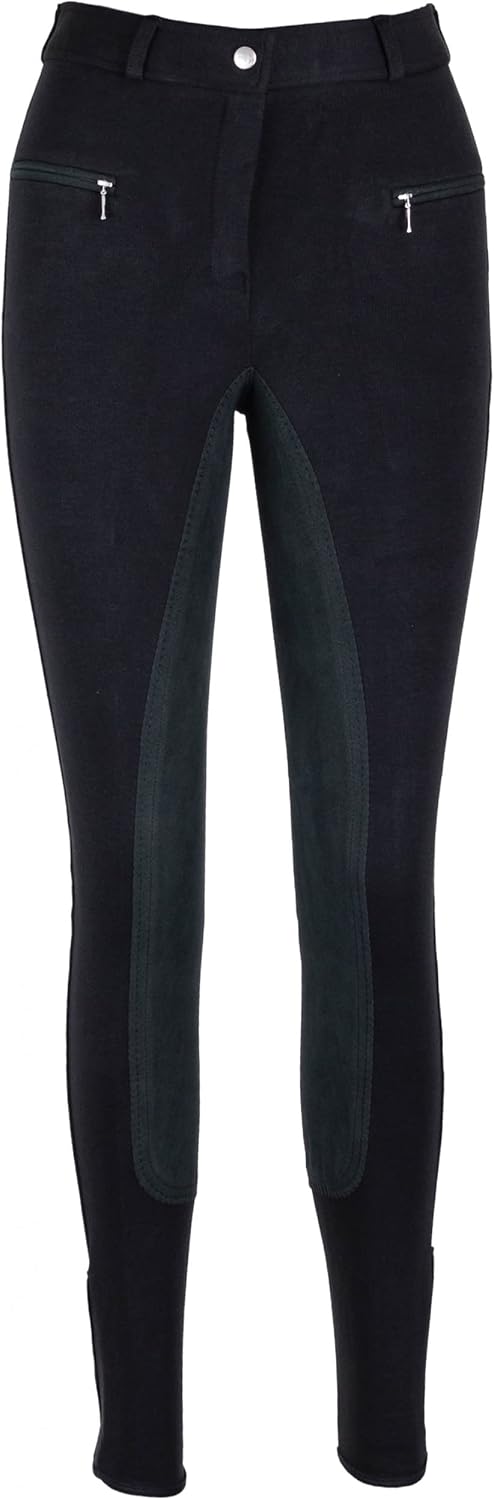 RL24 - Damen Reithose Vollbesatz BASICLINE 46 Schwarz/Schwarz, 46 Schwarz/Schwarz