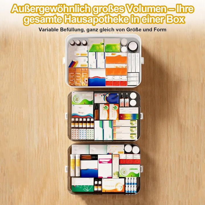 Medikamenten Aufbewahrung, 5 Stöckige Hausapotheke - 40.5x22x36 cm, multifunktionaler Medikamentenor