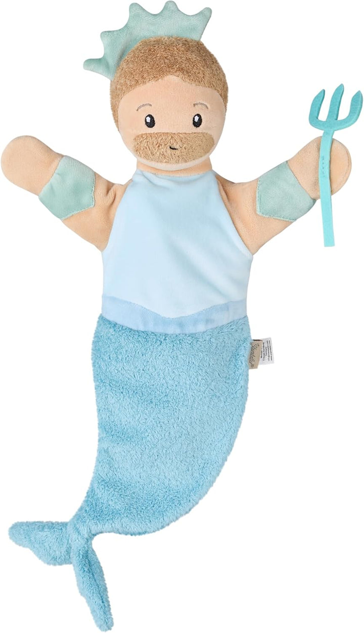 Sterntaler Handpuppe Wassermann aus weichem Flausch, Kinder- und Babyspielzeug, Kopf wattiert mit Po