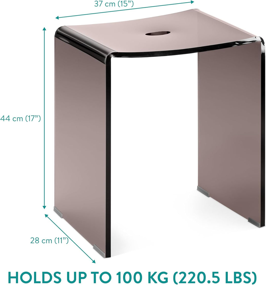 Navaris Duschhocker aus Acryl 43,5x37x28cm - Badhocker Badezimmer Stuhl - Sitzbank für Dusche und Ba