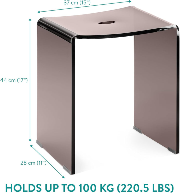 Navaris Duschhocker aus Acryl 43,5x37x28cm - Badhocker Badezimmer Stuhl - Sitzbank für Dusche und Ba