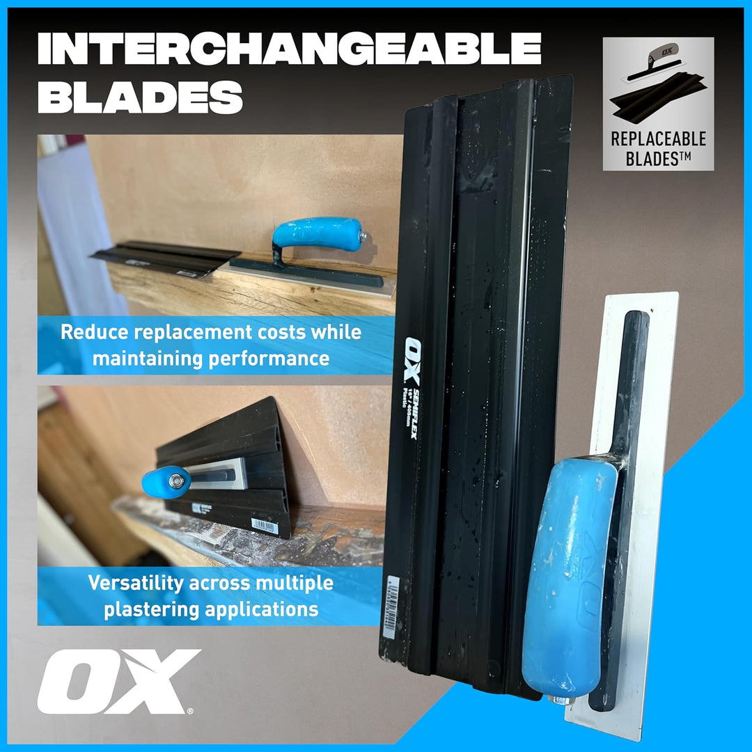 OX Pro Semi flex Plastic Trowel 16in / 405 x 138 mm, Trowel 16in / 405 x 138 mm