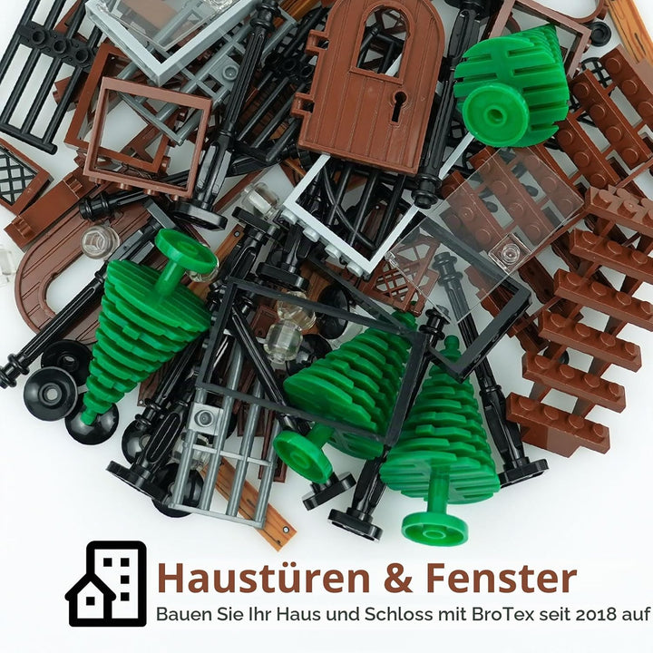 Türen Und Fenster Bausteine ZubehöR, Haus Teile Garten Klassische Strasse Lampe Licht Leiter Tor,Kom