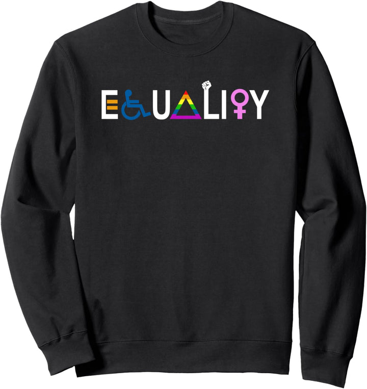 Gleichheit und Inklusion LGBTQ Equal Civil Rights White Letter Sweatshirt