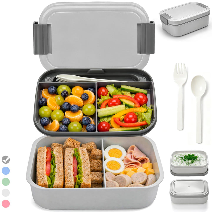 BIBURY Brotdose für Kinder und Erwachsene Mit Fächern, 1960 ML BPA-Frei, Auslaufsicher Lunchbox, Ben