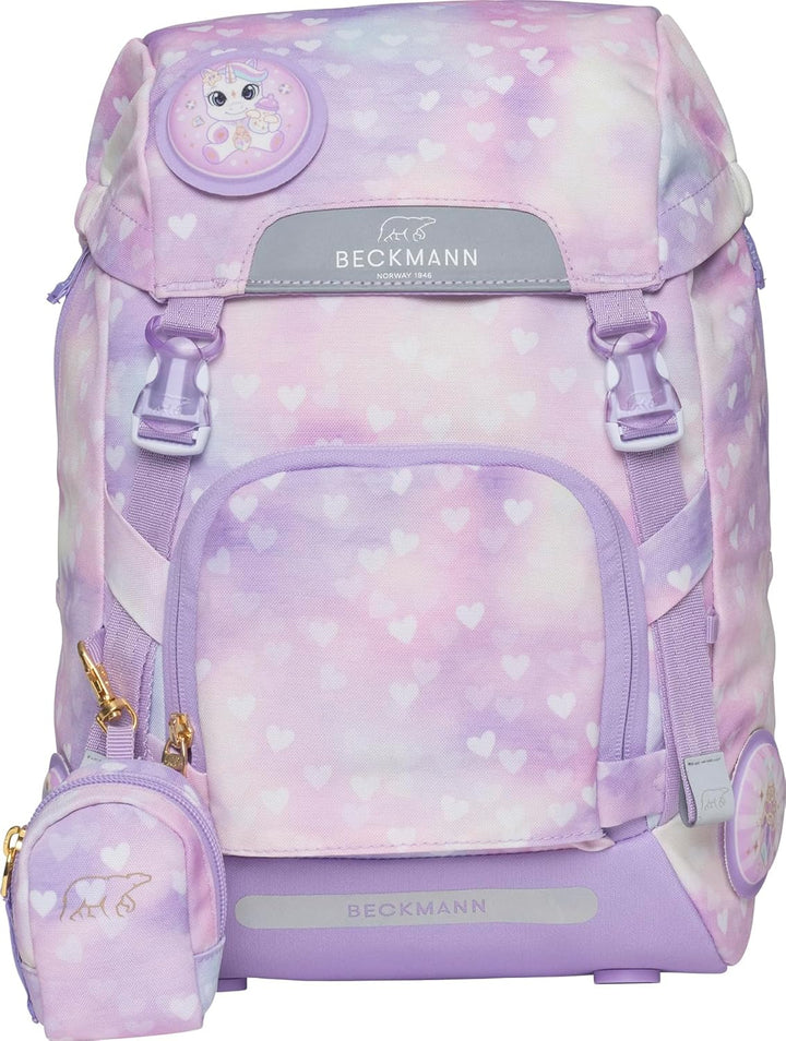 BECKMANN, Schulrucksack-Set Classic, 6-teilig, Grundschule, ergonomisch, inkl. Regenüberzug, 22L Uni
