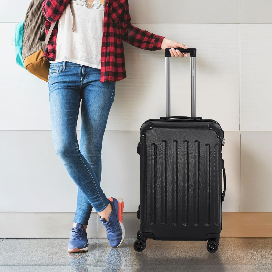 Arebos Reisekoffer 3er Set I ABS-Hartschale I Trolley Kofferset I Teleskopgriff I Inkl. Reissverschl