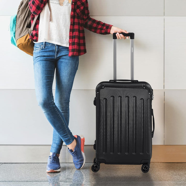 Arebos Reisekoffer 3er Set I ABS-Hartschale I Trolley Kofferset I Teleskopgriff I Inkl. Reissverschl