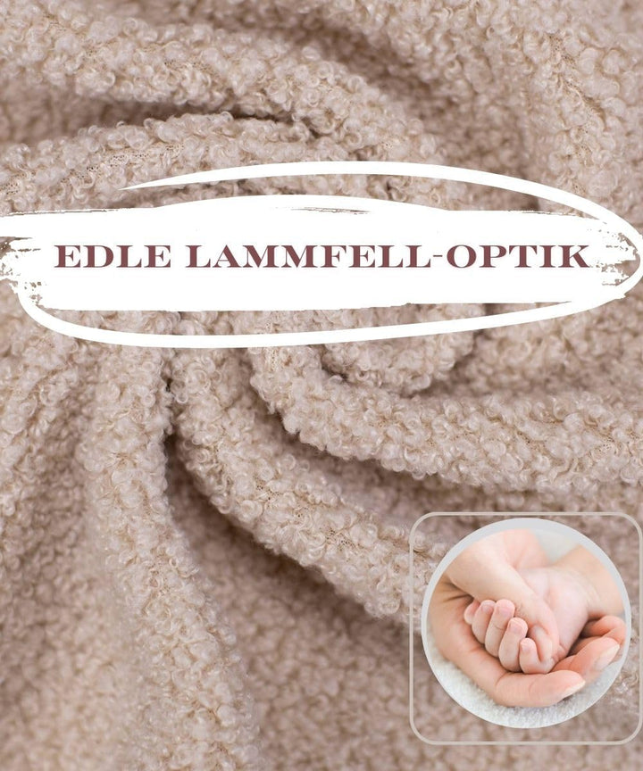 Einschlagdecke Babyschale 80x80cm | Für Neugeborene & Babys bis max. 4 Monate | Kuschel-Bouclé Lammf