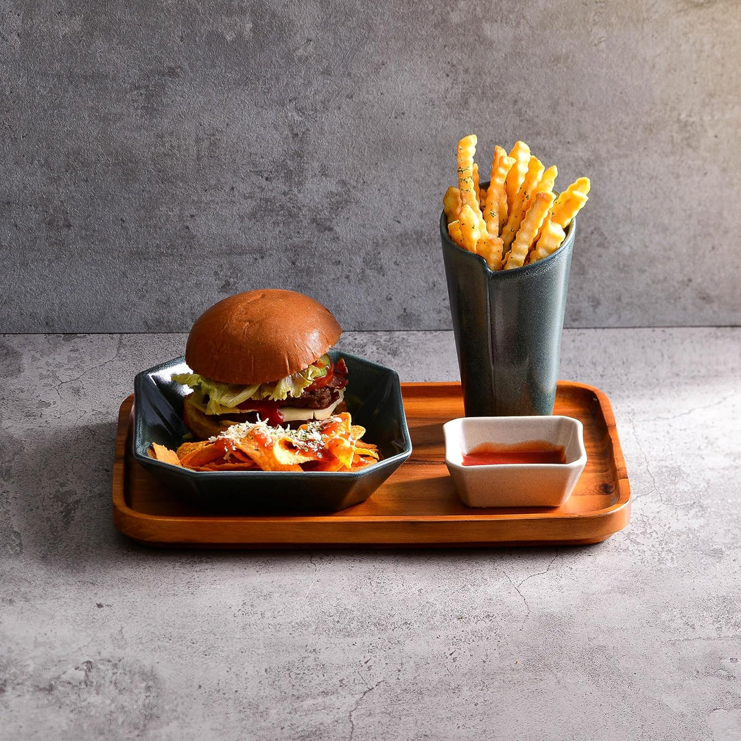 CreaTable, 33967, Serie Street Food, Geschirrset, Street Boat long 2 teilig Creme Streat Boat long,