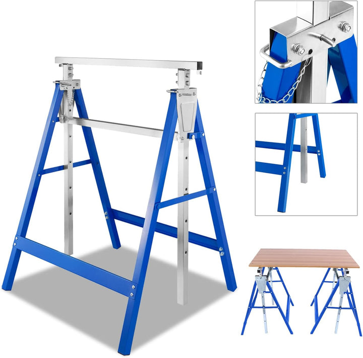 Cecaylie 2x Gerüstbock 150 kg Traglast Klappbock Metall Unterstellbock-Klappbock 7-fach Höhenverstel