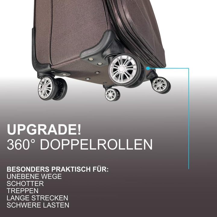 MY TRAVEL BAG Stoff Reisekoffer Trolley Erweiterbar mit Zwillingsrollen (M/L/XL/XXL oder 4er Set) We