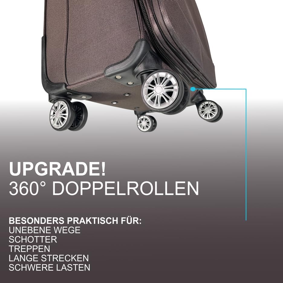 MY TRAVEL BAG Stoff Reisekoffer Trolley Erweiterbar mit Zwillingsrollen (M/L/XL/XXL oder 4er Set) We