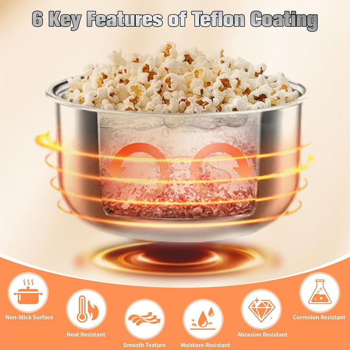 Heissluft Popcornmaschine Zubehör – 3 holes-15mm Popcorntopf, Elektrische Handgekurbelte Popcorn-Her