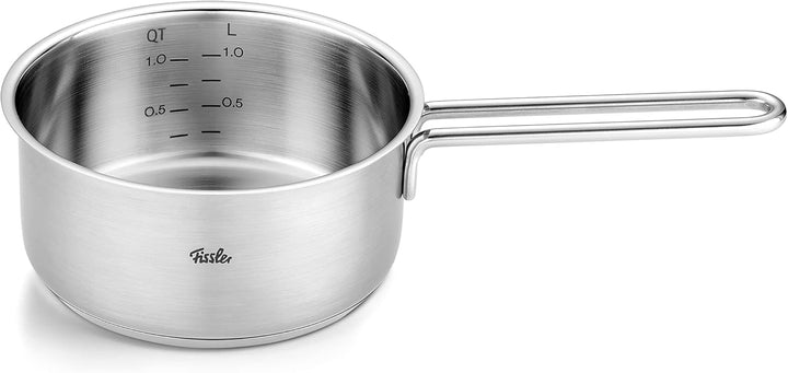 Fissler Pure Collection / Edelstahl-Kochtopfset, 6-teilig, Töpfe mit Metall-Deckel (3 Kochtöpfe,1 Br