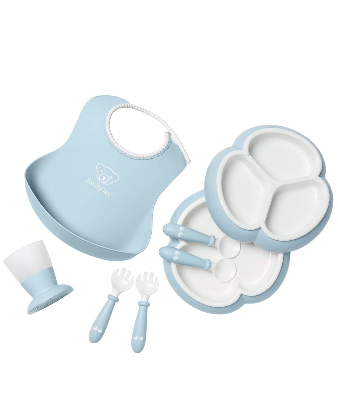 BabyBjörn Kindergeschirr, 8-teilig, Blassblau, Blassblau
