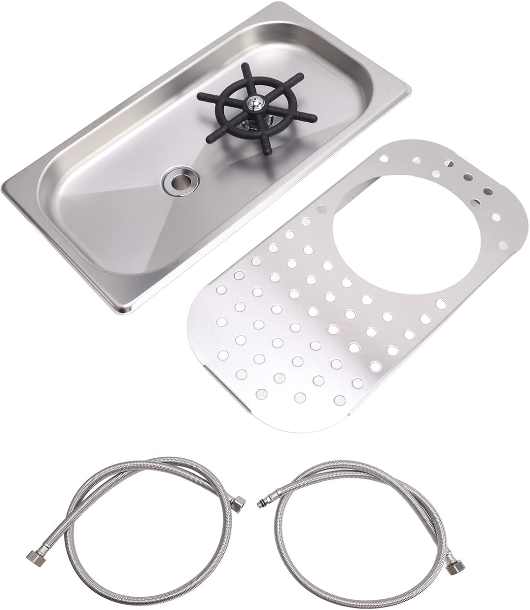 Krug-Spüler, Spülbecken-Spüler aus Glas, Multi-Reinigung, 304-Edelstahl, Wassersparend, mit Schlauch