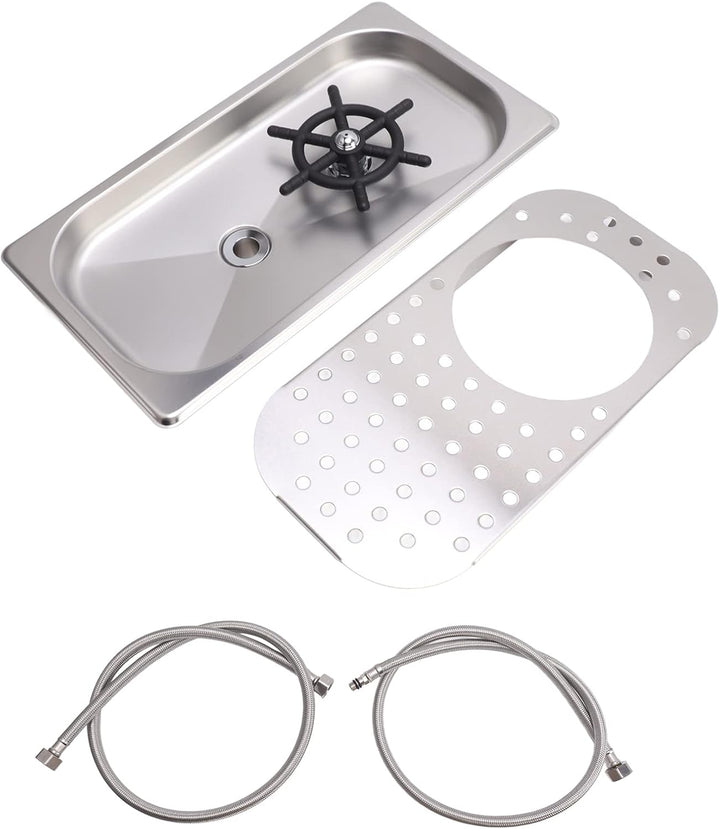 Krug-Spüler, Spülbecken-Spüler aus Glas, Multi-Reinigung, 304-Edelstahl, Wassersparend, mit Schlauch