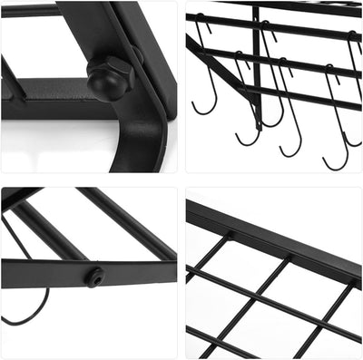 Küchenregal Hängend, Pfannenregal Wand Metall Wandregal Pfannenhalter Wand Topf-Rack Küchenwand Rega