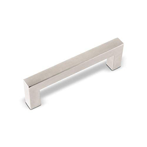 SOTECH 10 Stück Möbelgriffe E3 echt Edelstahl BA 128 mm (Profil 15 x 15 mm) Schrankgriffe Relinggrif