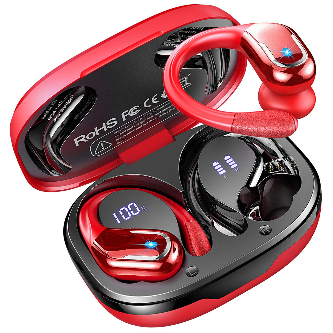 Rulefiss Bluetooth 5.4 Kopfhörer Sport, 75Std Kopfhörer Kabellos Bluetooth, HiFi Stereo Bass, ENC No
