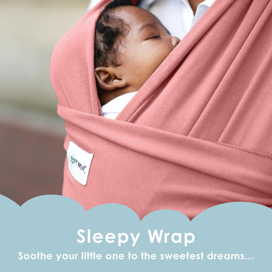 Sleepy Wrap Babytrage 3-16 kg, Elastisches Tragetuch, Rosa | Weiches Elastisches Tragetuch, hält das