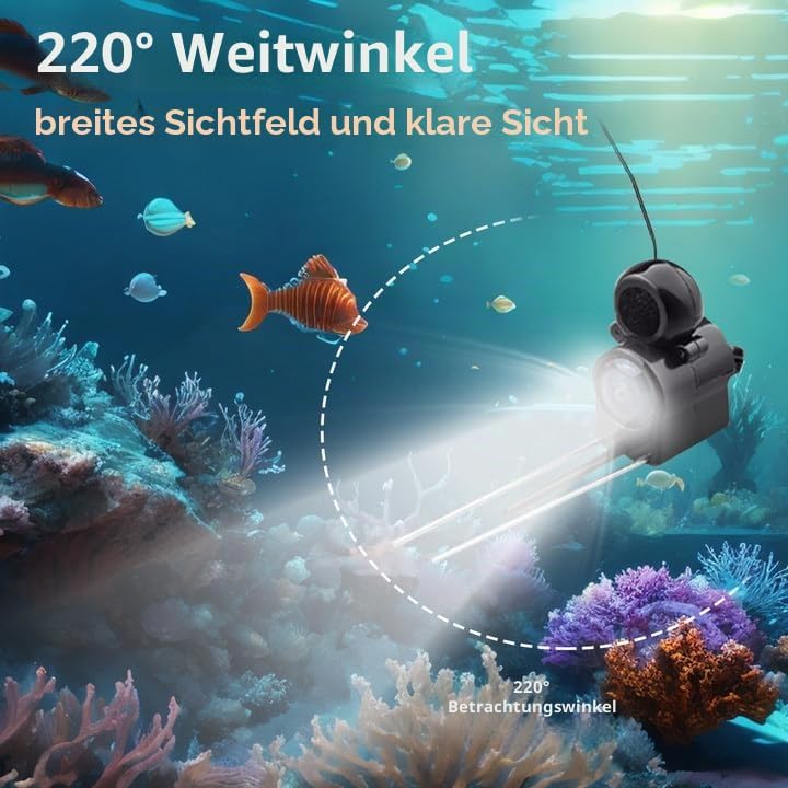 Unterwasser-Angelkamera Fischfinder, 5000 mAh IP67 wasserdichte Weitwinkelkamera mit Infrarot-Nachts