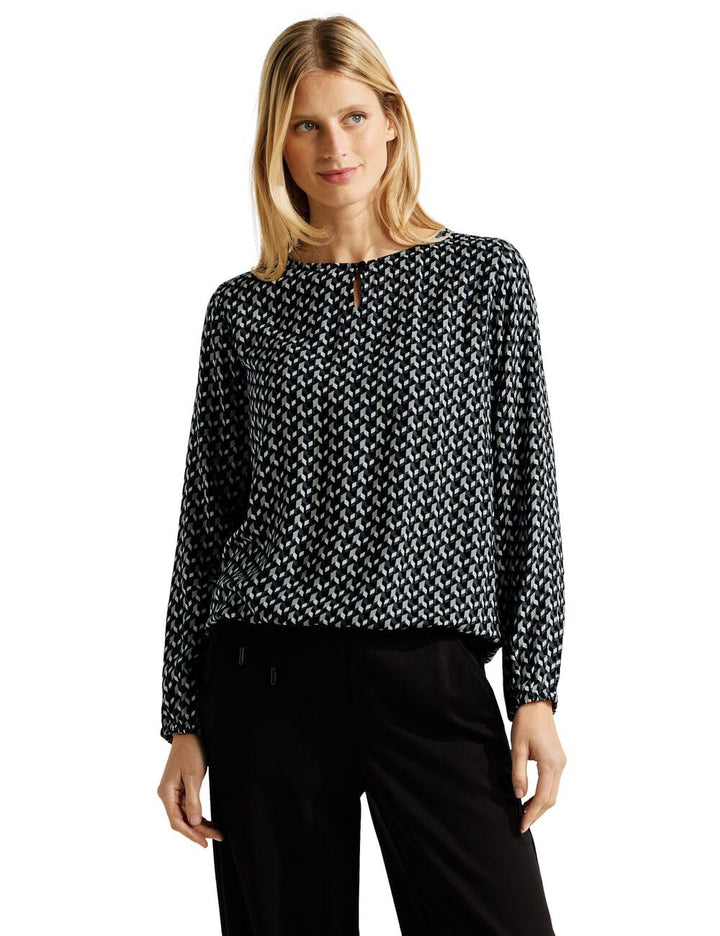 Cecil Damen Bluse mit Minimalprint XS Black (Schwarz), XS Black (Schwarz)