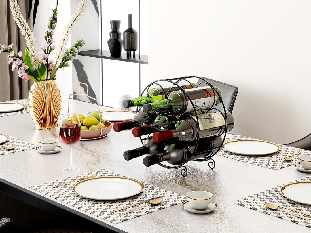 EasyPAG Metall 7 Flaschen Weinregal Freistehend Weinhalter Weinablage Weinständer Wein Halterung Wei