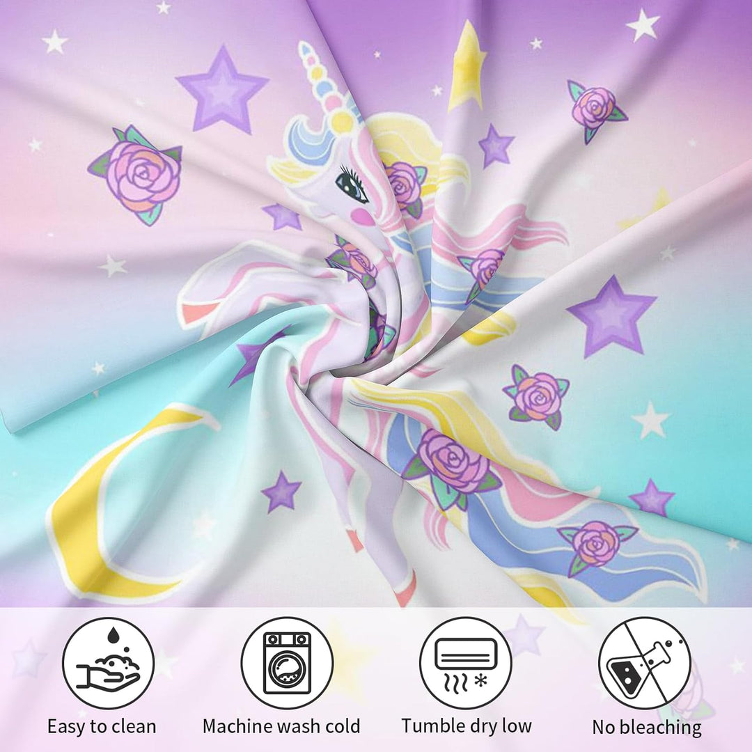 AVJWWD Einhorn Bettwäsche Set Kinder Mikrofaser Bettwäsche Cartoon Einhorn 3D Gedruckt Bettbezug 3 T